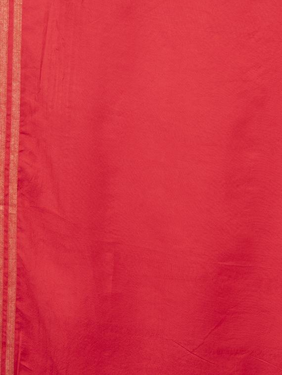 Gold bordered plain dupatta with fringes - 16039332 - Zoom Image - 2