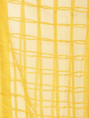 mustard checks self-design dupatta - 16039343 - Standard Image - 2