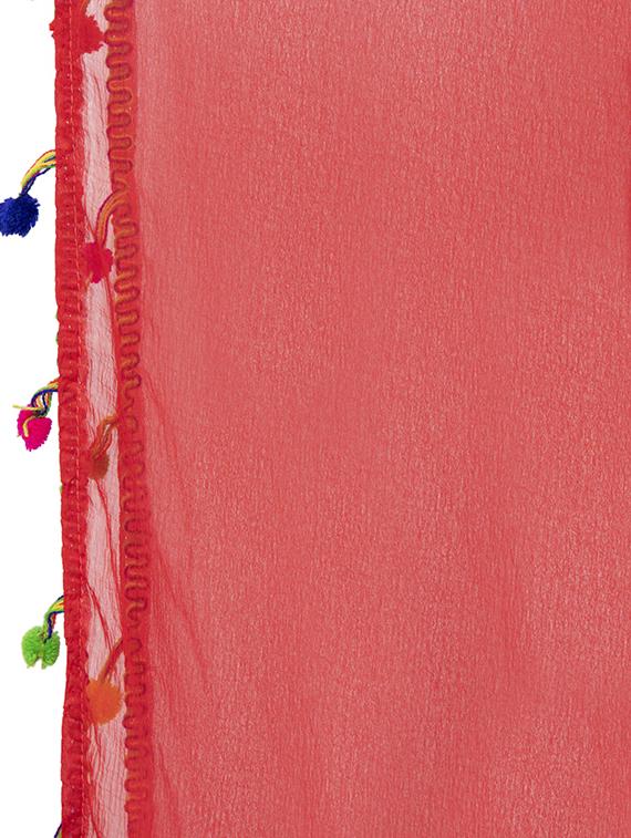 Solid dupatta with pom pom lace - 16039374 - Zoom Image - 2