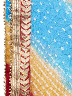 gota patti bandhani dupatta with lace - 16039381 - Standard Image - 2