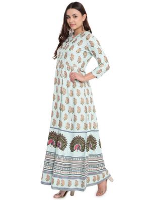 printed anarkali ethnic dress - 16039893 - Standard Image - 2