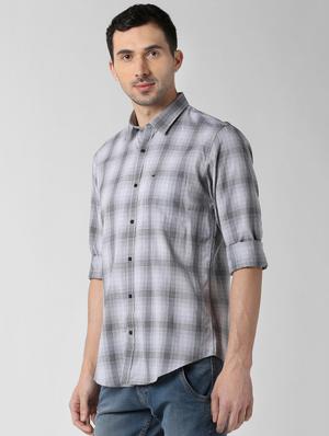 grey printed casual shirt - 16040235 - Standard Image - 2