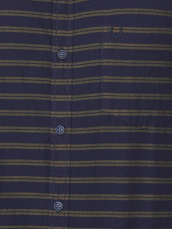 navy blue cotton casual shirt - 16040246 - Zoom Image - 5