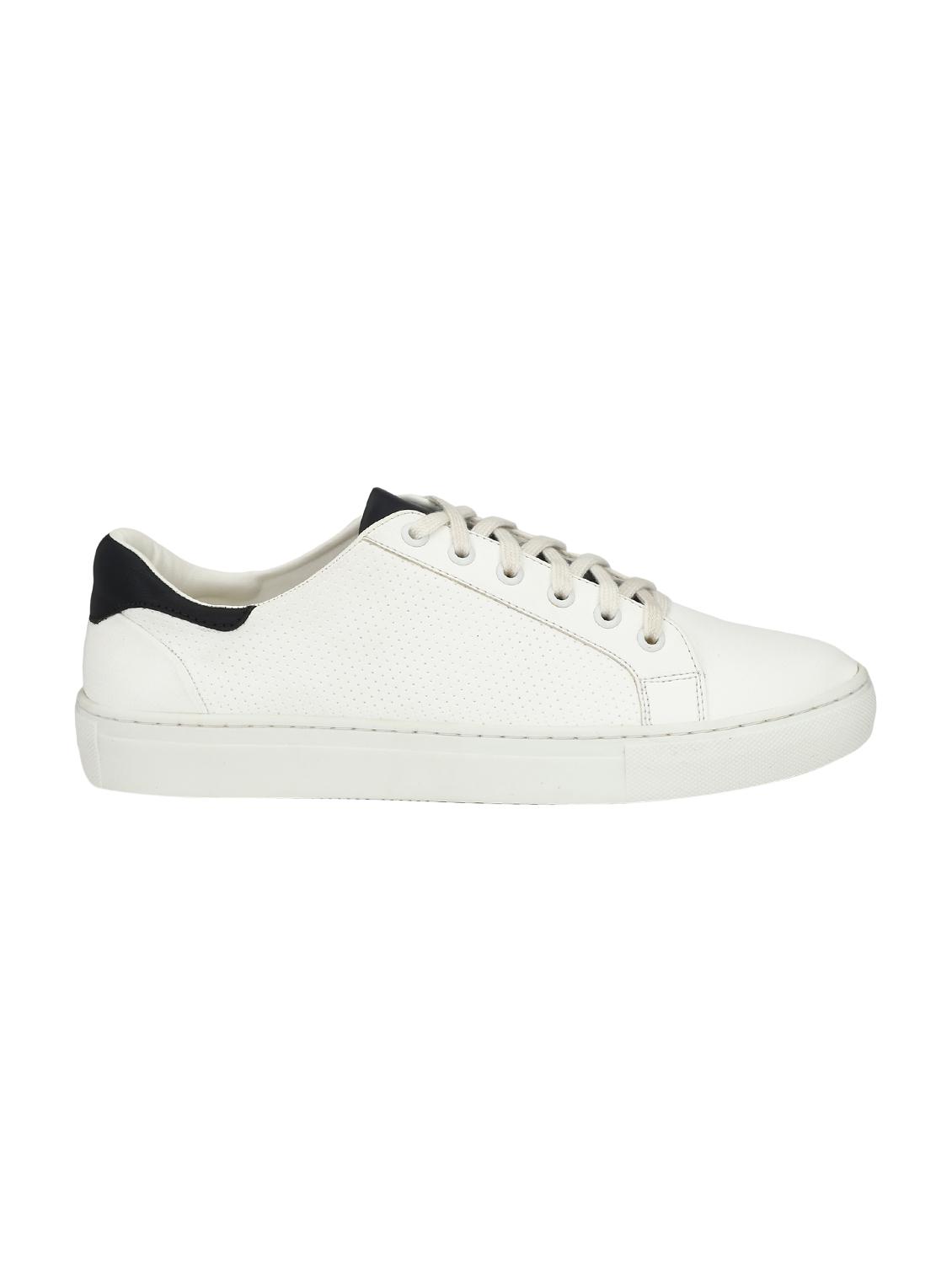 white leatherette lace up sneakers - 16040349 - Zoom Image - 2