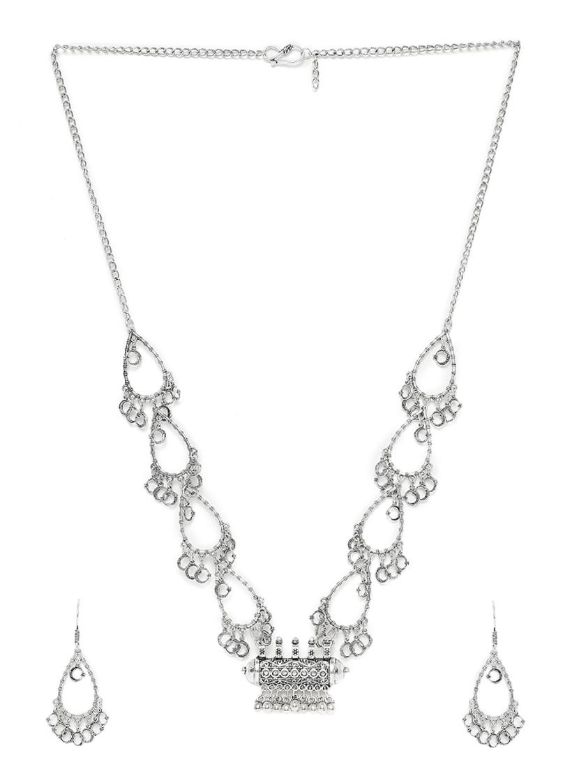 silver metal short necklace - 16040836 - Zoom Image - 2