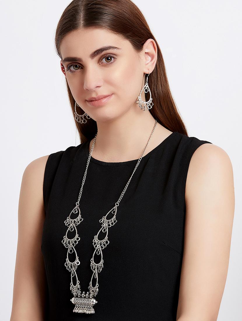 silver metal short necklace - 16040836 - Zoom Image - 5