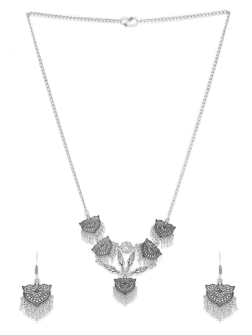 silver metal long necklace - 16040838 - Zoom Image - 2