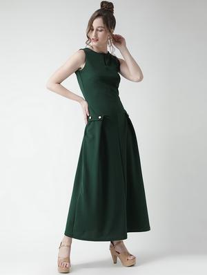 keyhole neck pleat detail maxi dress - 16041184 - Standard Image - 2