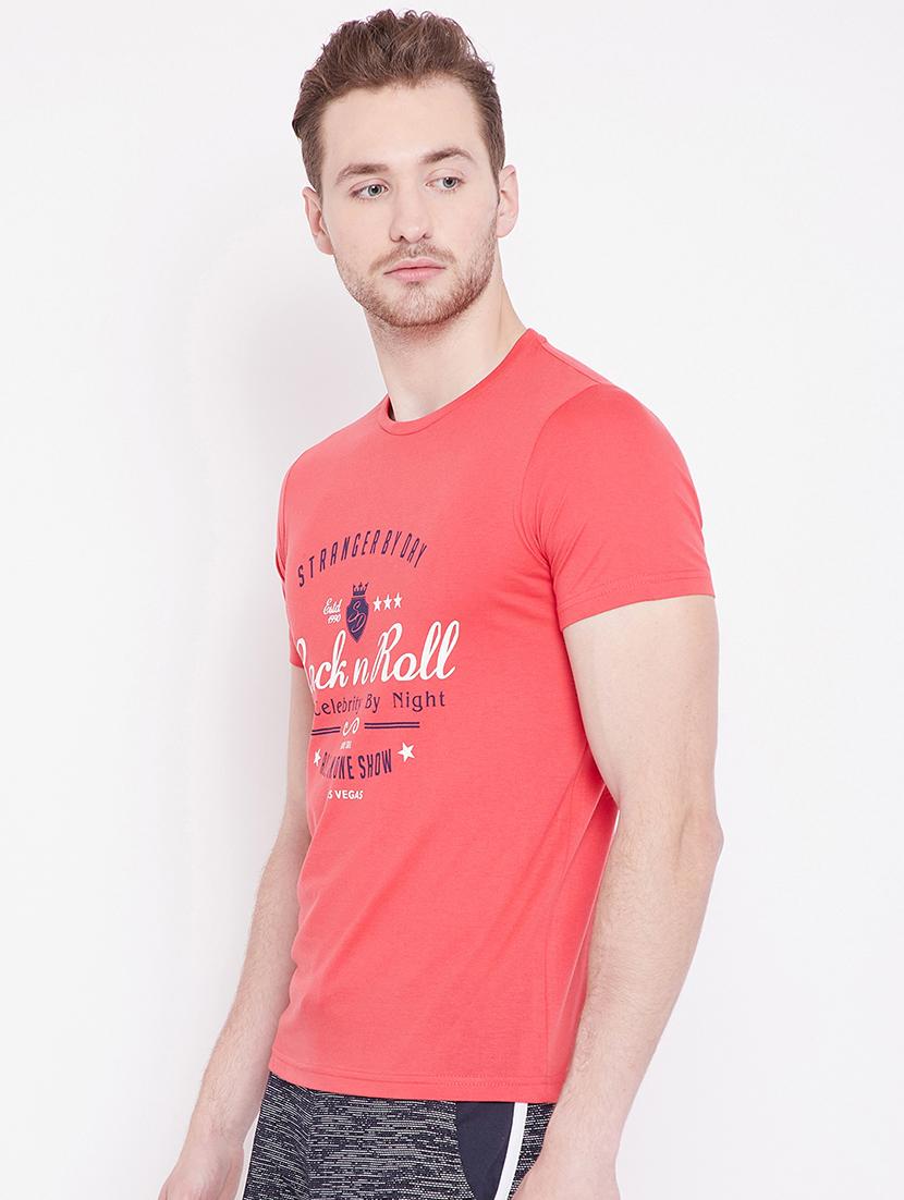 red typographic chest print tshirt - 16041696 - Zoom Image - 2