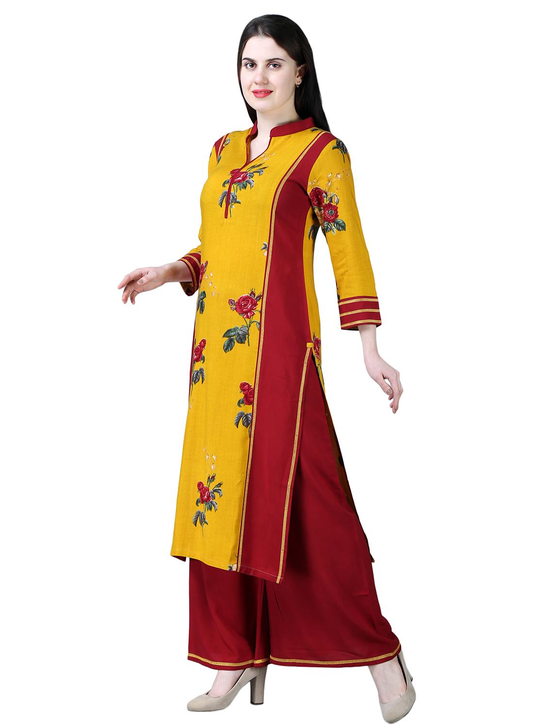 floral kurta palazzo set - 16041784 - Zoom Image - 2
