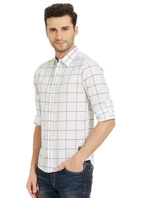 white checkered casual shirt - 16042882 - Standard Image - 2