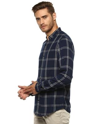 blue cotton casual shirt - 16043125 - Standard Image - 2