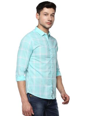 blue checkered casual shirt - 16043185 - Standard Image - 2