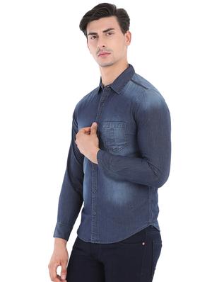 blue faded casual shirt - 16043422 - Standard Image - 2