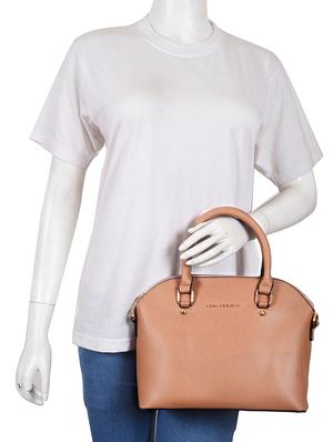 beige leatherette (pu) satchel - 16044281 - Standard Image - 5