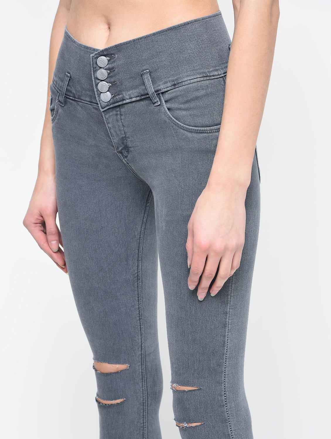 knee slit skinny fit jeans - 16047743 - Zoom Image - 5