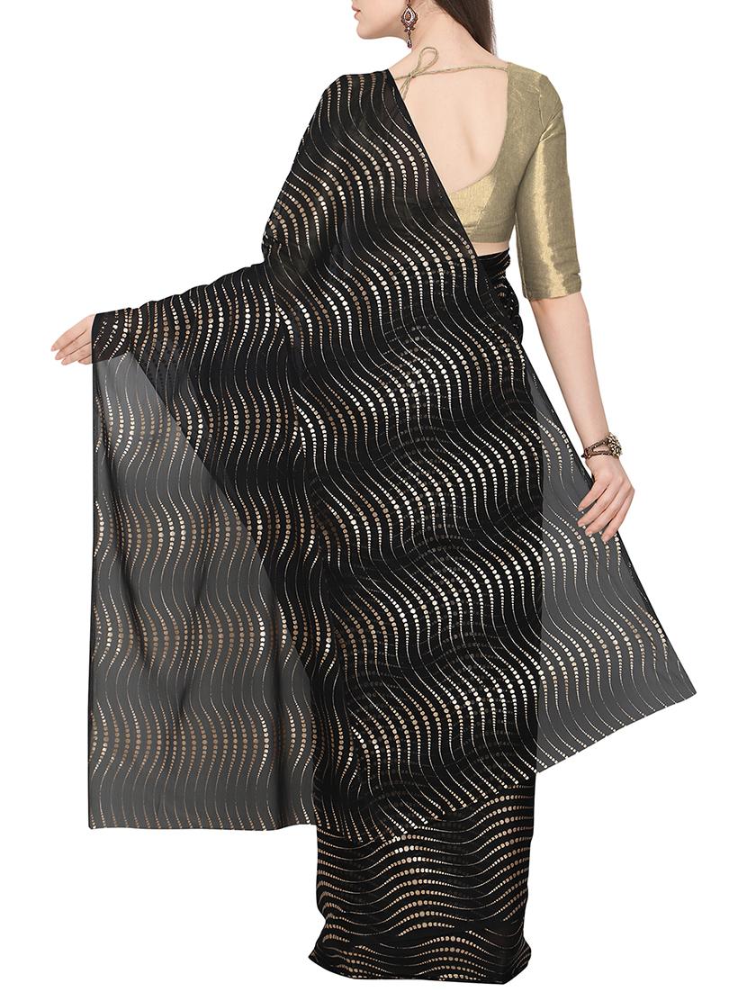 foil printed saree with blouse - 16049466 - Zoom Image - 2