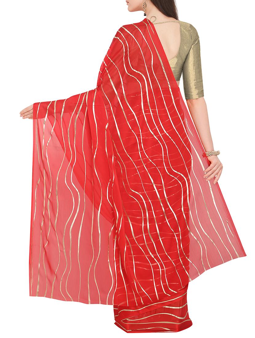 foil printed saree with blouse - 16049469 - Zoom Image - 2