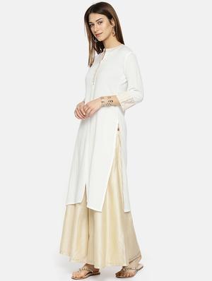 solid straight kurta - 16050283 - Standard Image - 2