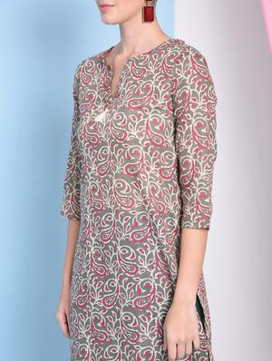 Paisley print straight kurta - 16050729 - Standard Image - 5