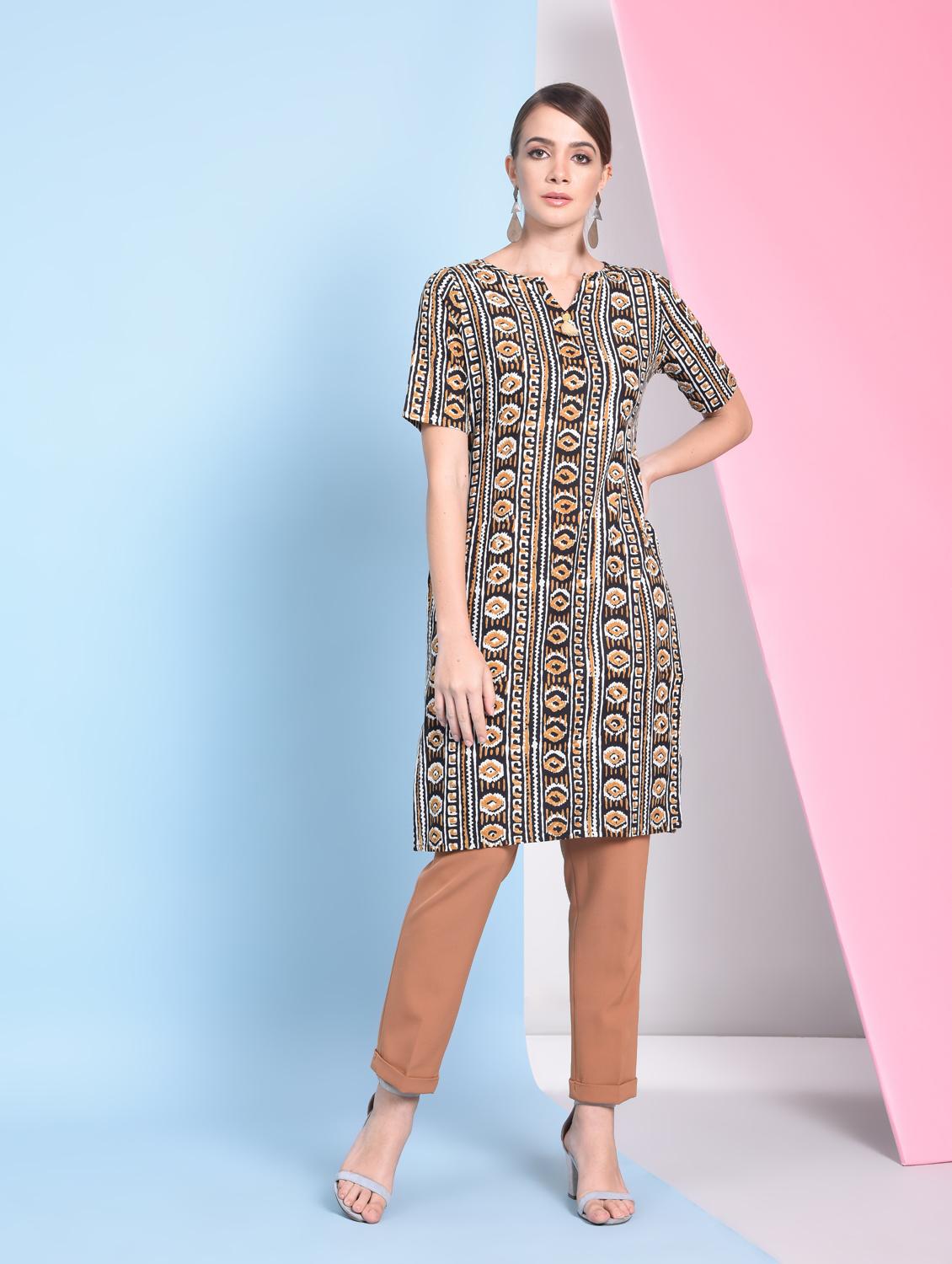 Printed straight kurta - 16050758 - Zoom Image - 2