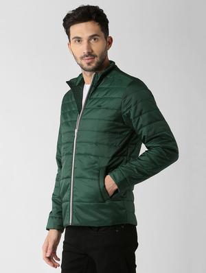green polyester quilted jacket - 16051056 - Standard Image - 2