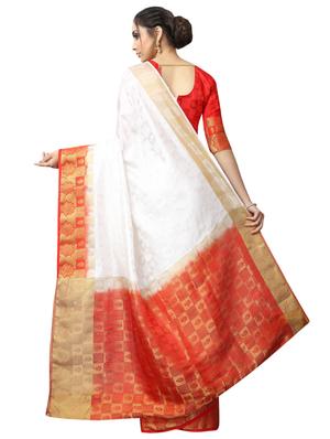 Zari bordered woven saree with blouse - 16051223 - Standard Image - 2
