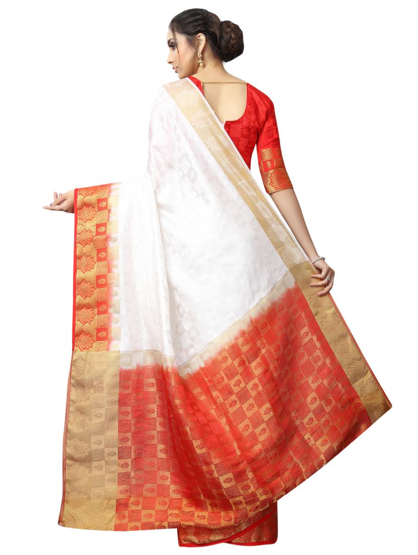 Zari bordered woven saree with blouse - 16051223 - Zoom Image - 2