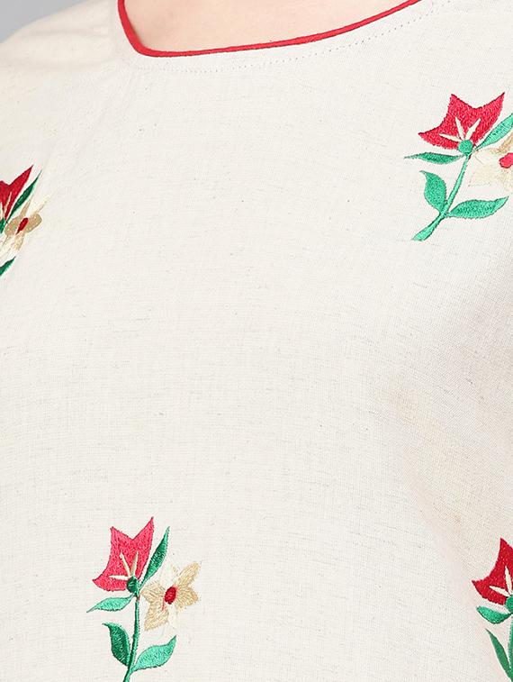 embroidered kurta with palazzo set - 16052472 - Zoom Image - 5