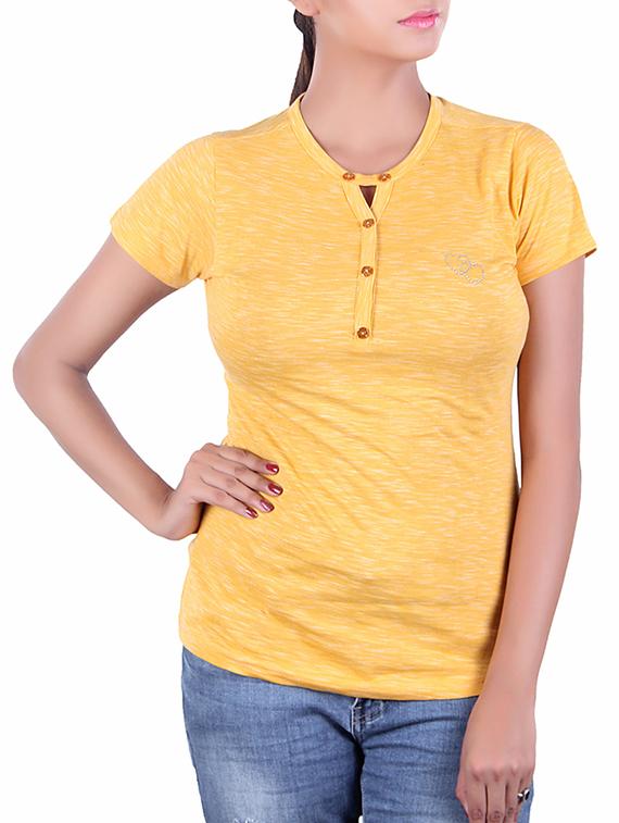women's straight key hole neck top