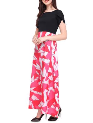 overlap sleeved geometric maxi dress - 16057053 - Standard Image - 2