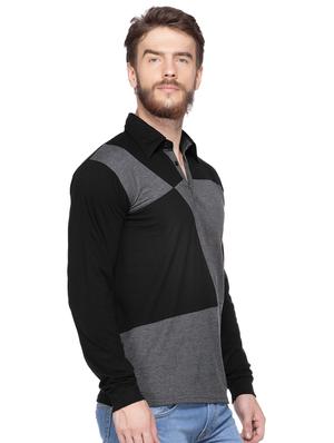 grey color block t-shirt - 16057070 - Standard Image - 2
