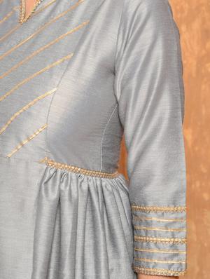 gota lace border flared kurta - 16057243 - Standard Image - 5