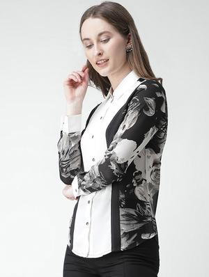 color block floral shirt - 16058367 - Standard Image - 2