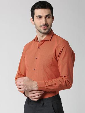orange solid formal shirt - 16058739 - Standard Image - 2