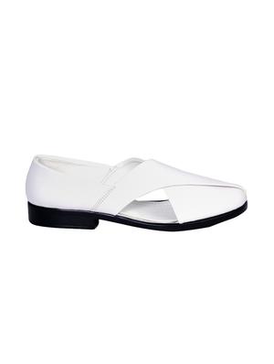 white faux leather slip on sandals - 16058854 - Standard Image - 2