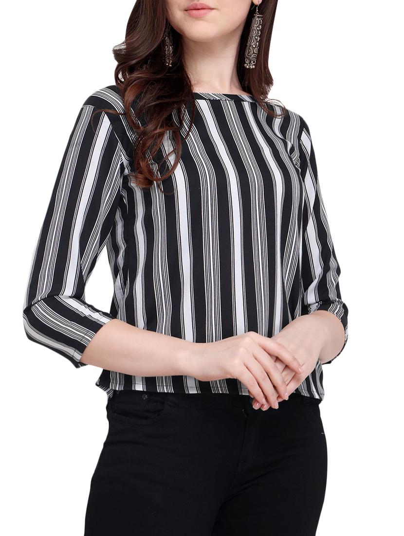 boat neck striped top - 16059153 - Zoom Image - 2