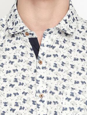 white printed casual shirt - 16059167 - Standard Image - 5