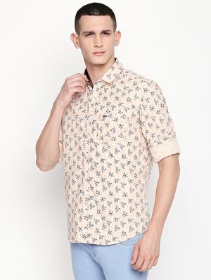 beige floral printed casual shirt - 16059169 - Standard Image - 2