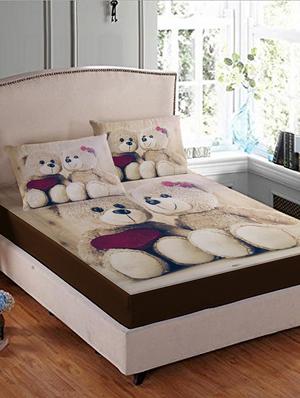 Velvet King Size Double Bed Sheet with 2 Pillow Covers - 16059380 - Standard Image - 2