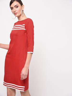 binding detail a-line dress - 16059473 - Standard Image - 2