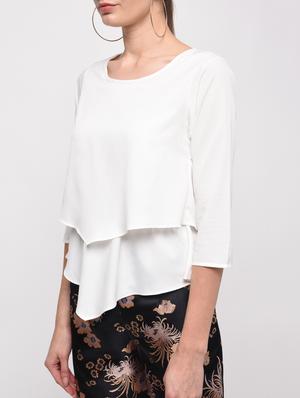 asymmetric hem layered top - 16059486 - Standard Image - 5