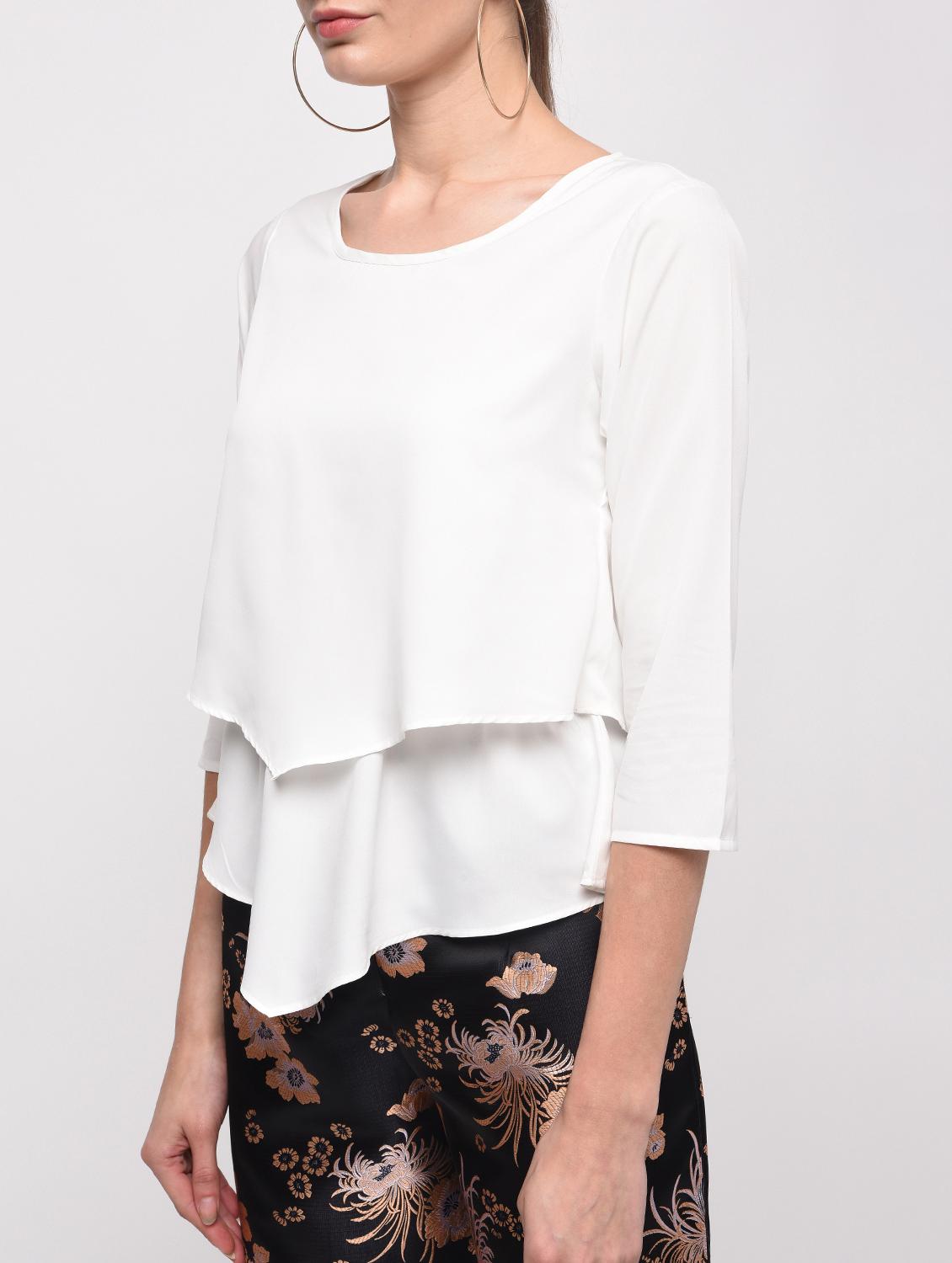 asymmetric hem layered top - 16059486 - Zoom Image - 5