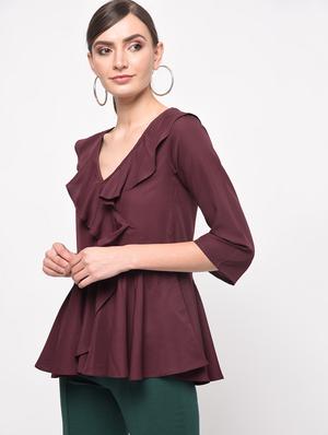 front overlap ruffle top - 16059496 - Standard Image - 2