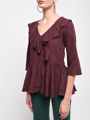front overlap ruffle top - 16059496 - Standard Image - 5
