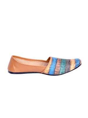 tan leatherette slip on mojaris - 16059716 - Standard Image - 2