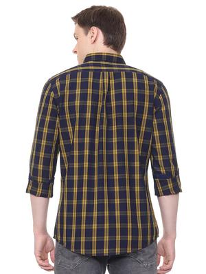 navy blue checkered casual shirt - 16061513 - Standard Image - 2