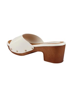 white slip on sandals - 16062356 - Standard Image - 2