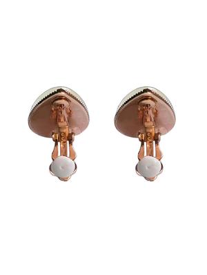 beige metal studs earring - 16062964 - Standard Image - 2