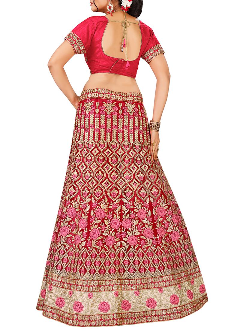 Floral embroidered a-line lehenga - 16063314 - Zoom Image - 2